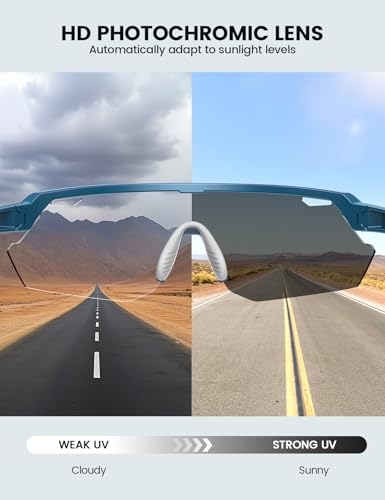 Lamicall Photochromic Sports Sunglasses for Men Women